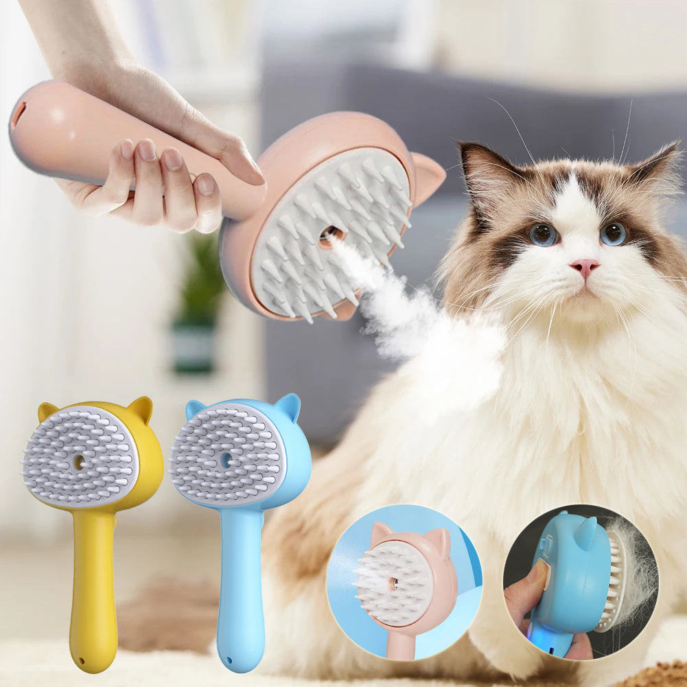 Pet Grooming Brush — Clean, Mist, & Massage Magic!