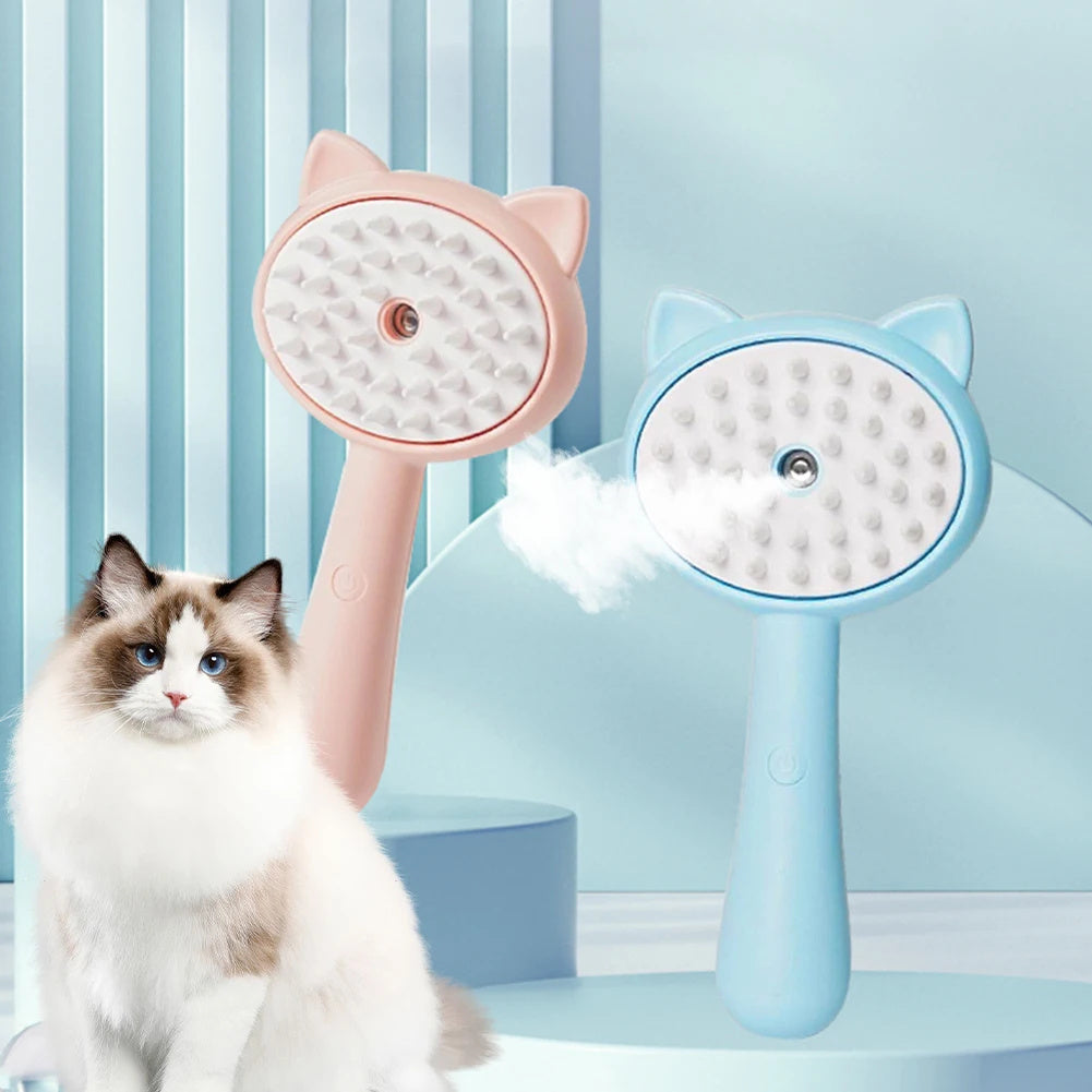 Pet Grooming Brush — Clean, Mist, & Massage Magic!